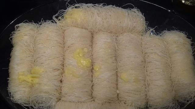 كنافة مبرومة طريقة عمل الكنافة المبرومة بالقشطة