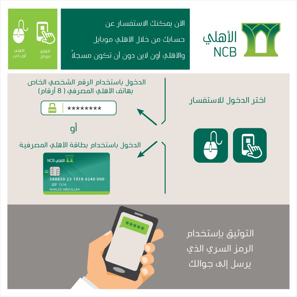 رقم حساب في البنك الاهلي